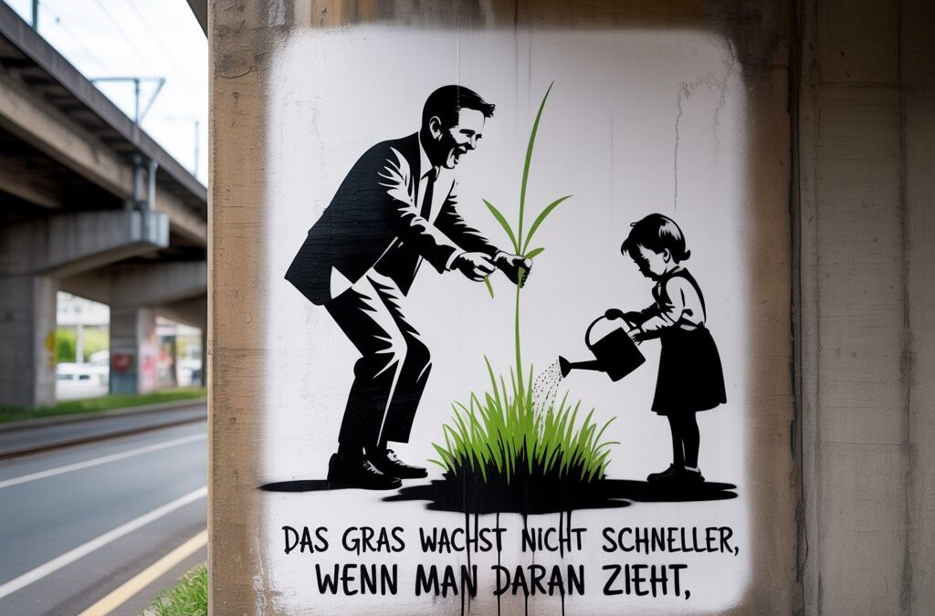 Das Gras wächst nicht schneller, wenn man daran zieht.